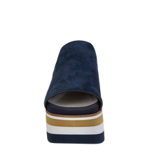 Load image into Gallery viewer, NAKED FEET - FLOW in NAVY Platform Sandals