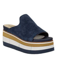 Load image into Gallery viewer, NAKED FEET - FLOW in NAVY Platform Sandals