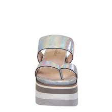 Load image into Gallery viewer, NAKED FEET (ONLINE ONLY) FLUX in SILVER Wedge Sandals