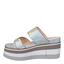 Load image into Gallery viewer, NAKED FEET (ONLINE ONLY) FLUX in SILVER Wedge Sandals