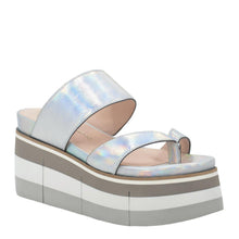 Load image into Gallery viewer, NAKED FEET (ONLINE ONLY) FLUX in SILVER Wedge Sandals