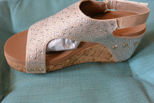 Load image into Gallery viewer, Barbara Taupe Crystal Sandal Wedge by MAKERS
