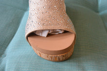 Load image into Gallery viewer, Barbara Taupe Crystal Sandal Wedge by MAKERS
