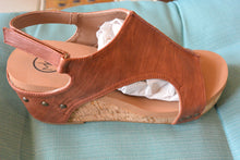 Load image into Gallery viewer, Hannah Cognac Wedge Sandal
