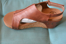 Load image into Gallery viewer, Hannah Cognac Wedge Sandal
