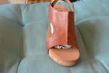 Load image into Gallery viewer, Hannah Cognac Wedge Sandal
