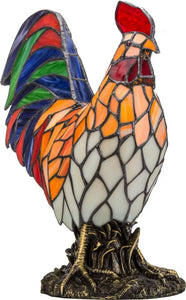 (Tiffany style) Stained Glass Rooster Lamp (ROG0006)