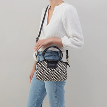 Load image into Gallery viewer, HOBO-Sheila Top Zip Crossbody (Black and White Weave)
