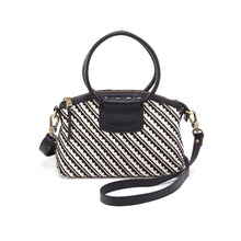 Load image into Gallery viewer, HOBO-Sheila Top Zip Crossbody (Black and White Weave)
