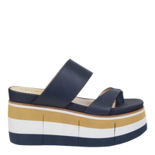 Load image into Gallery viewer, NAKED FEET (ON LINE ONLY)- FLUX in NAVY Wedge Sandals
