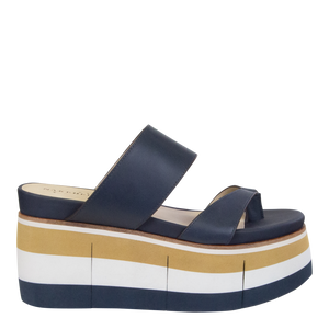 NAKED FEET (ON LINE ONLY)- FLUX in NAVY Wedge Sandals