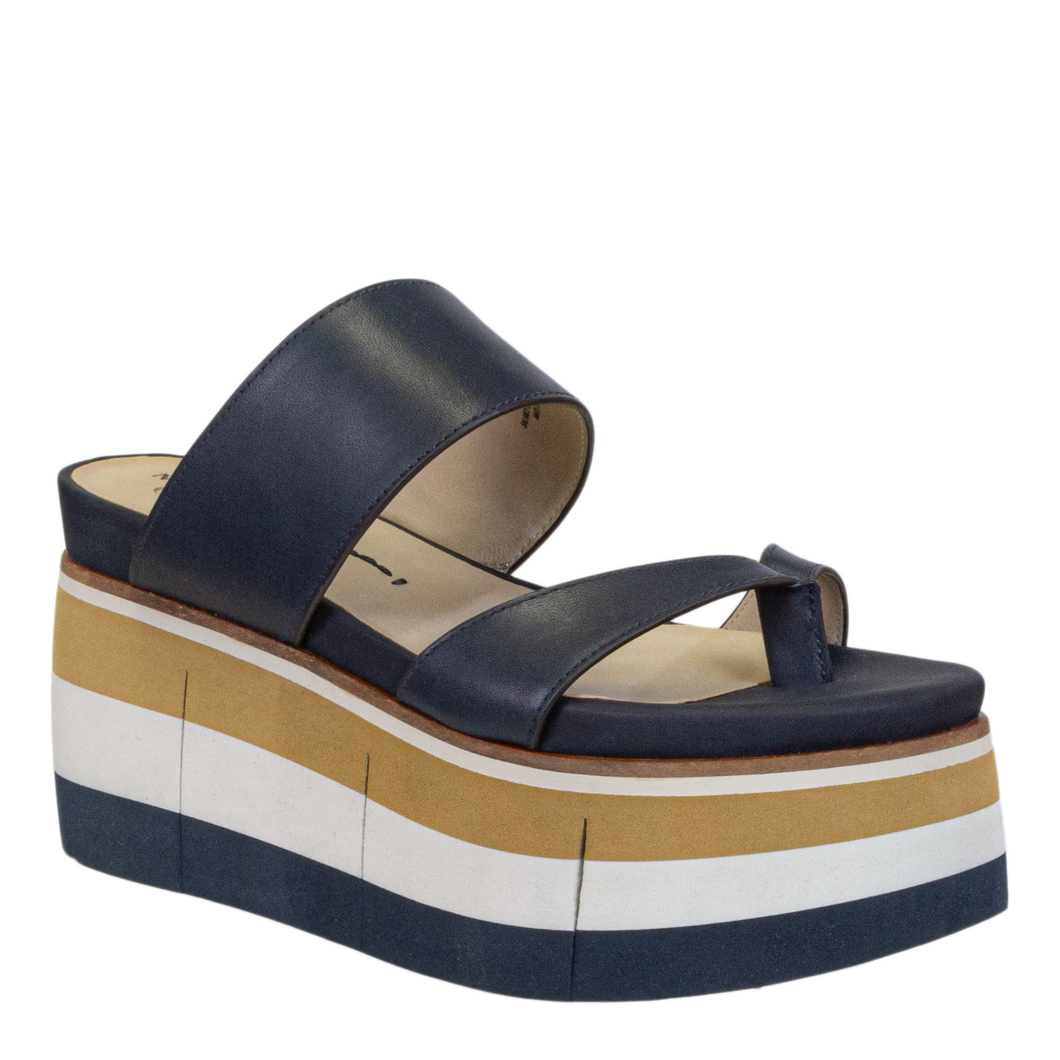 NAKED FEET (ON LINE ONLY)- FLUX in NAVY Wedge Sandals