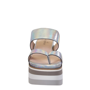 NAKED FEET (ONLINE ONLY) FLUX in SILVER Wedge Sandals