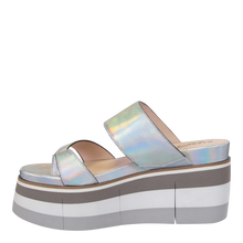 Load image into Gallery viewer, NAKED FEET (ONLINE ONLY) FLUX in SILVER Wedge Sandals

