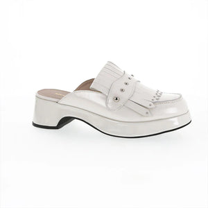 All Black-Kiltie Stud Mule (White)